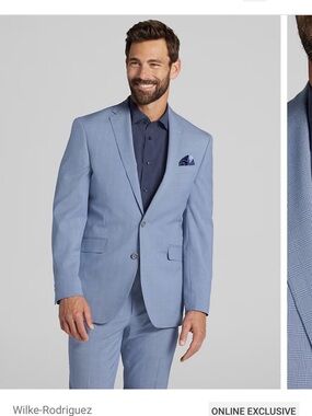 Wilke-Rodriguez Slim Fit Blue Plaid Suit